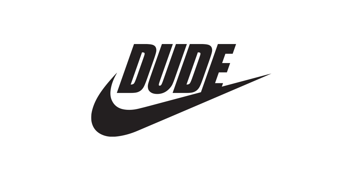 Dude (Nike logo parody) by lunchboxbrain